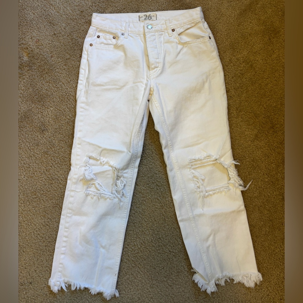 We The Free Women’s Distressed Jeans Size 26 Cream